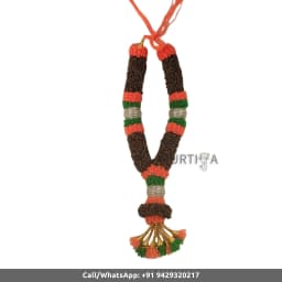Wedding Mala Black Paper Garland Orange & Green (1 Pc) - 1