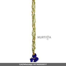 Welcome Guest Mala Cardamom Garland 2 Ft – Blue String & Golden Beads - 1