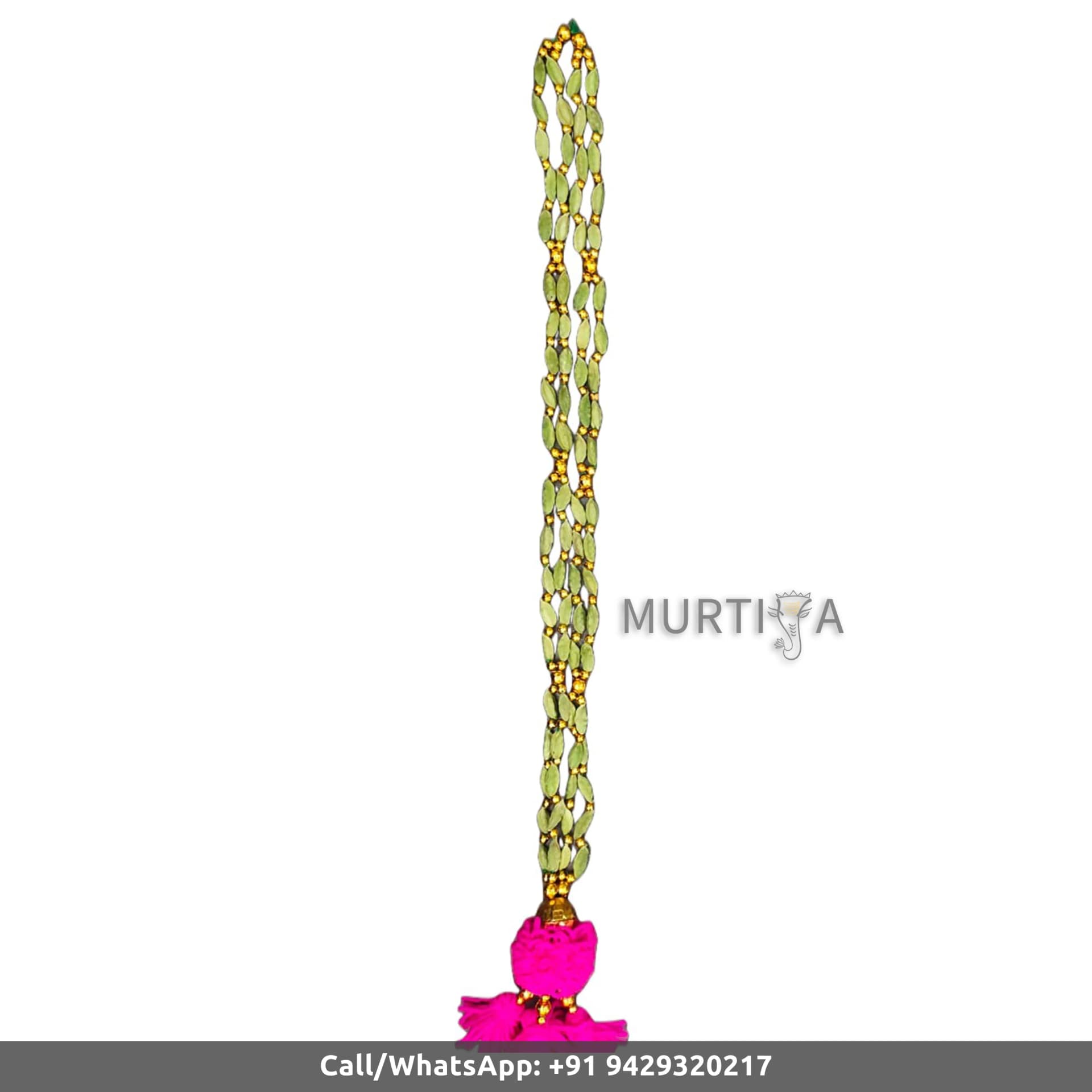 Welcome Guest Mala Cardamom Garland 2 Ft | Pink & Gold