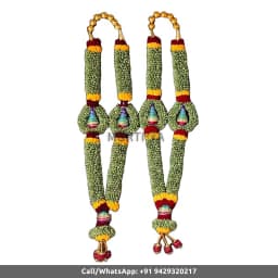 Wedding Mala Cardamom Garland with Marigold Decor (1 Pc) Made to Order - 1