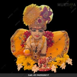 Marble Laddu Gopal with Clothes (Makrana Marble, 9–11 Inch) - 1