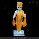 Makrana Pure Marble Gunitanand Swami Murti (12–30 Inch, Made to Order)