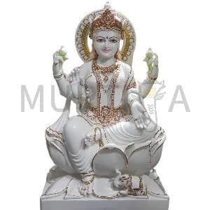 Marble Saraswati Maa Murti for Home Temple, Study Room & Saraswati Puja
