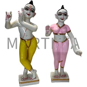 ISKCON Radha Krishna Murti in Artificial Marble for Home Temple & Worship