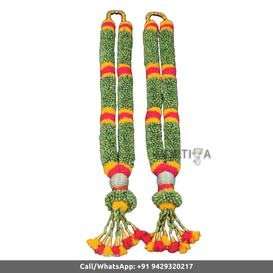 South Indian Wedding Garland-Green Cardamom with yellow, dark orange flower and diamond ball-Natural Green Cardamom Garland For Wedding-Elaichi/Cardamom Malai-Idol Garland-Statue Garland (1 piece only) South Indian Wedding Garland-Green Cardamom with yellow, dark orange flower and diamond ball-Natural Green Cardamom Garland For Wedding-Elaichi/Cardamom Malai-Idol Garland-Statue Garland (1 piece only)