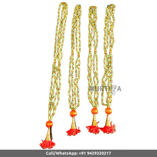 Welcome Guest Mala-Original Cardamom with Orange string string and golden beads Garland-2 Ft MilniMala-Baarat WelcomeGift-Groom Side WelcomeMala-SwagatMala-Indian Hindu WeddingGarland (1 Piece Only)