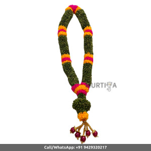 South Indian Wedding Garland-Green Cardamom with yellow and pink color string ribbon flower and golden beads-Natural Green Cardamom Garland For Wedding-Elaichi/Cardamom Malai-Idol Garland-Statue Garland (1 piece only) South Indian Wedding Garland-Green Cardamom with yellow and pink color string ribbon flower and golden beads-Natural Green Cardamom Garland For Wedding-Elaichi/Cardamom Malai-Idol Garland-Statue Garland (1 piece only)