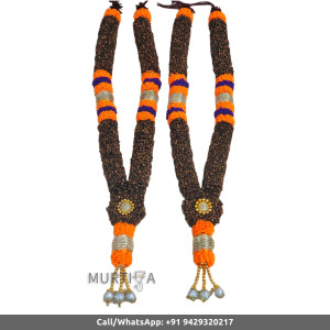 Wedding Mala-Black Paper Garland-Marriage Couples Mala-Mala For God Photo-Welcome Guest Mala-Black Paper Garland-Indian Wedding Garland/Haar (1 Piece Only)