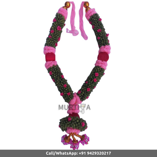 South Indian Wedding Garland-Green Cardamom with Pink string pompom flower-Natural Green Cardamom Garland For Wedding-Elaichi/Cardamom Malai-Idol Garland-Statue Garland (1 piece only) South Indian Wedding Garland-Green Cardamom with Pink string pompom flower-Natural Green Cardamom Garland For Wedding-Elaichi/Cardamom Malai-Idol Garland-Statue Garland (1 piece only)