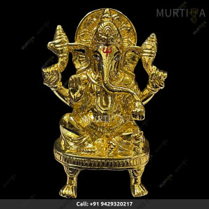 Buy Brass Ganesha Statue with gold like polish online at Best price Ganesh Ji - 16 CM | 6 Inch Buy Brass Ganesha Statue with gold like polish online at Best price Ganesh Ji - 16 CM | 6 Inch