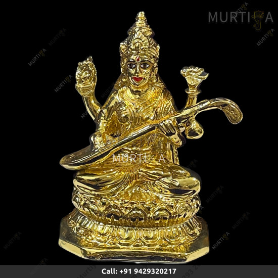 Brass Saraswati Maa - 15 CM | 6 Inch