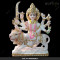Marble Durga Maa Pure White And Golden Outline - 9 Inch