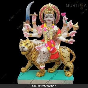 Shop Durga Maa with Red And White Saree available online at Best Price on Murtiya