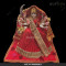 Marble Durga Maa With Red White And Garland