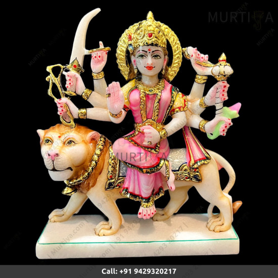 9 Inch Pure Marble Durgaa Maa | best for Home - Temple 9 Inch Pure Marble Durgaa Maa | best for Home - Temple