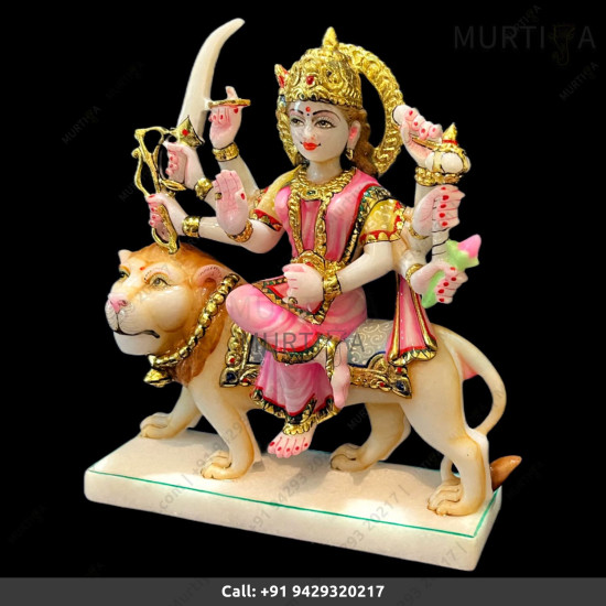 9 Inch Pure Marble Durgaa Maa | best for Home - Temple 9 Inch Pure Marble Durgaa Maa | best for Home - Temple