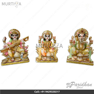 12-inch Pure Marble Ganesh Laxmi Saraswati Ma Statue-GaneshJi Laxmi JiSaraswati Ma For Diwali Pooja Laxmi Ganesh Murti For HomeTemple Office 12-inch Pure Marble Ganesh Laxmi Saraswati Ma Statue-GaneshJi Laxmi JiSaraswati Ma For Diwali Pooja Laxmi Ganesh Murti For HomeTemple Office