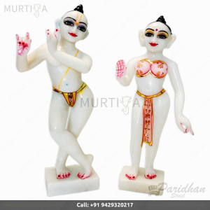15-inch Pure Marble Iskcon Radha Krishna For Home Temple-Makrana Marble Radha Krishna Murti-Radha Krishna Statue For Office 15-inch Pure Marble Iskcon Radha Krishna For Home Temple-Makrana Marble Radha Krishna Murti-Radha Krishna Statue For Office
