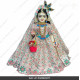 18 Inches ISKCON White Radha Krishna Marble Statue With off-white Embroidery Clothes-Jewellery Pure Handmade  