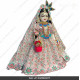 18 Inches ISKCON White Radha Krishna Marble Statue With off-white Embroidery Clothes-Jewellery Pure Handmade  