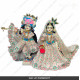 18 Inches ISKCON White Radha Krishna Marble Statue With off-white Embroidery Clothes-Jewellery Pure Handmade  