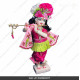18 Inches ISKCON White Radha Krishna Marble Statue With Pink Green Dress Clothes-Jewellery Pure Handmade  