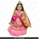 18 Inches ISKCON White Radha Krishna Marble Statue With Pink Green Dress Clothes-Jewellery Pure Handmade  