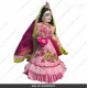 18 Inches ISKCON White Radha Krishna Marble Statue With Pink Green Dress Clothes-Jewellery Pure Handmade  