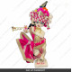 18 Inches ISKCON White Radha Krishna Marble Statue With Pink and off white Clothes-Jewellery Pure Handmade  