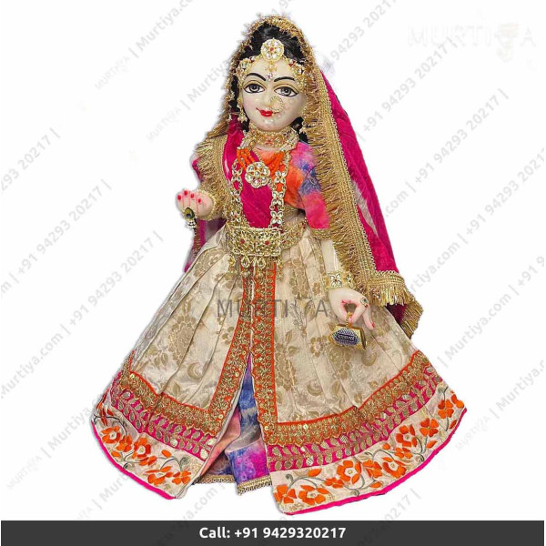 18 Inches ISKCON White Radha Krishna Marble Statue With Pink and off white Clothes-Jewellery Pure Handmade 18 Inches ISKCON White Radha Krishna Marble Statue With Pink and off white Clothes-Jewellery Pure Handmade