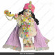 18 Inches ISKCON White Radha Krishna Marble Statue With Pink white flower style dress Clothes-Jewellery Pure Handmade  