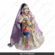 18 Inches ISKCON White Radha Krishna Marble Statue With Pink white flower style dress Clothes-Jewellery Pure Handmade  