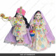 18 Inches ISKCON White Radha Krishna Marble Statue With Pink white flower style dress Clothes-Jewellery Pure Handmade  