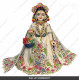 18 Inches ISKCON White Radha Krishna Marble Statue Pure White Embroidery Clothes-Jewellery Pure Handmade