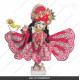 18 Inches ISKCON White Radha Krishna Marble Statue With Red Embroidery Dress Clothes-Jewellery Pure Handmade  