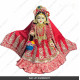 18 Inches ISKCON White Radha Krishna Marble Statue With Red Embroidery Dress Clothes-Jewellery Pure Handmade  