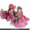 18 Inches ISKCON White Radha Krishna Marble Statue With Red Embroidery Dress Clothes-Jewellery Pure Handmade  
