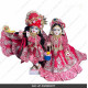 18 Inches ISKCON White Radha Krishna Marble Statue With Red Embroidery Dress Clothes-Jewellery Pure Handmade  