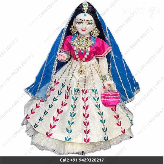 18 Inches ISKCON White Radha Krishna Marble Statue With White and Pink Kurta Style Dress Clothes-Jewellery Pure Handmade 18 Inches ISKCON White Radha Krishna Marble Statue With White and Pink Kurta Style Dress Clothes-Jewellery Pure Handmade