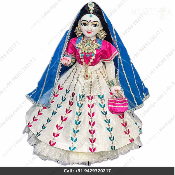 18 Inches ISKCON White Radha Krishna Marble Statue With White and Pink Kurta Style Dress Clothes-Jewellery Pure Handmade 18 Inches ISKCON White Radha Krishna Marble Statue With White and Pink Kurta Style Dress Clothes-Jewellery Pure Handmade