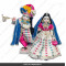 18 Inches ISKCON White Radha Krishna Marble Statue With White and Pink Kurta Style Dress Clothes-Jewellery Pure Handmade