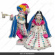 18 Inches ISKCON White Radha Krishna Marble Statue With White and Pink Kurta Style Dress Clothes-Jewellery Pure Handmade