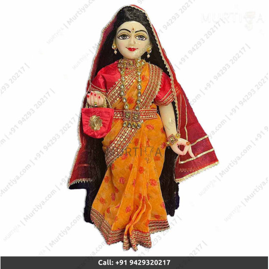 18 Inch ISKCON White Radha Krishna Marble Statue With Yellow Dress and Saree Clothes-Jewellery Pure Handmade 18 Inch ISKCON White Radha Krishna Marble Statue With Yellow Dress and Saree Clothes-Jewellery Pure Handmade