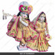 18 Inches ISKCON White Radha Krishna Marble Statue With Yellow Dress Clothes-Jewellery Pure Handmade