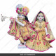 18 Inches ISKCON White Radha Krishna Marble Statue With Yellow Dress Clothes-Jewellery Pure Handmade
