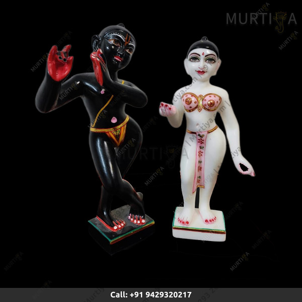 ISKCON Radha Back Krishna Marble Statue Pure Handmade ISKCON Radha Back Krishna Marble Statue Pure Handmade