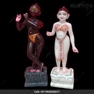 ISKCON Radha Back Krishna Marble Statue Pure Handmade Buy Online With Big Size Lotus - Murtiya