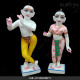 ISKCON Pure White Krishna Radha Marble Statue Pure Handmade  With Full Pink And Green Color 