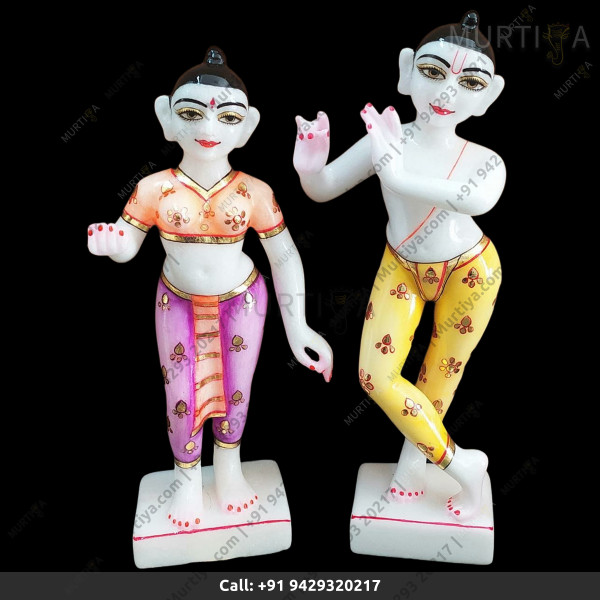 ISKCON Pure White Custom Vietname Marble Krishna Ji Handmade ISKCON Pure White Custom Vietname Marble Krishna Ji Handmade