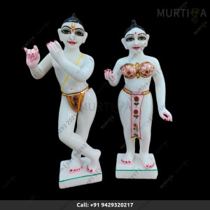 ISKCON Pure White Makrana Krishna Marble Statue Pure Handmade Buy Online In New Zealand - Murtiya